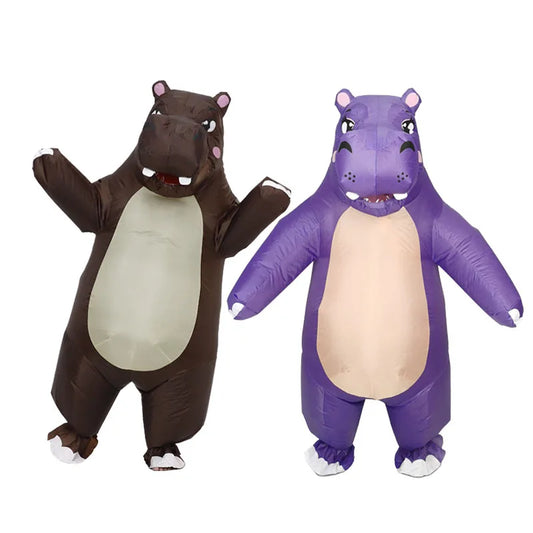 Hippopotamus Inflatable Clothing Animal Adult Character Cosplay Mascot Outdoor Party Shop Promotion Prop Set