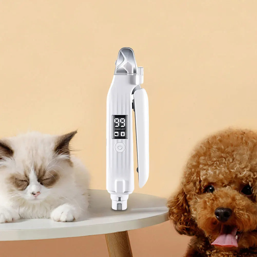 2 in 1 Electric Pet Nail Trimmer Rechargeable Pet Nail Grinder Quiet and Low Vibration Pet Toenail Clippers for Dogs and Cats