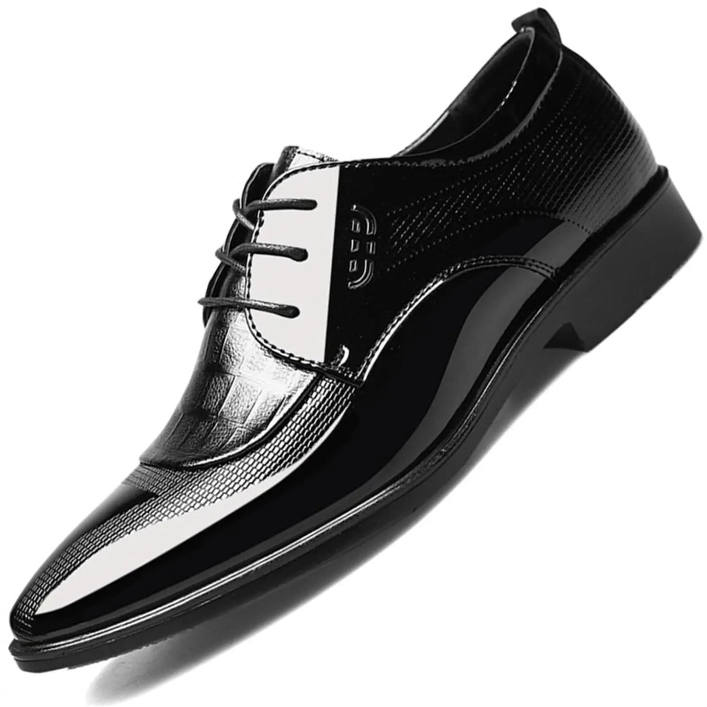 Mens Formal Oxford Patent Leather Lace Up Dress Shoes
