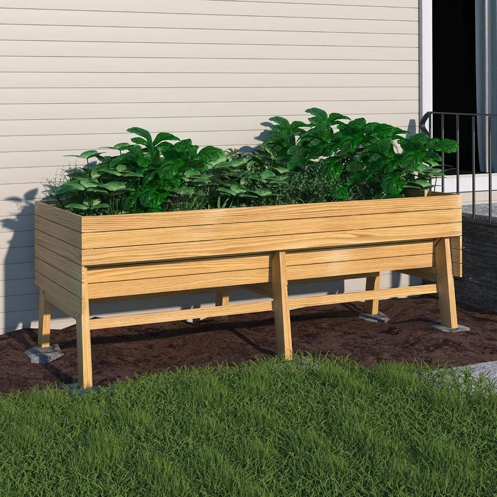 VEIKOU Raised Garden Bed 6 x 3 x 2FT, Raised Garden Beds Outdoor with 6 Legs, Detachable Liner, Garden Bed for Backyard, Patio,