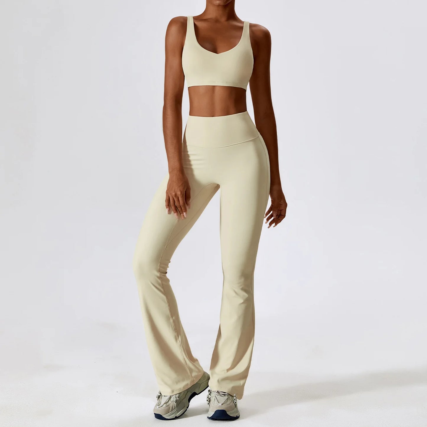 Naked Feeling Stretch Women Shockproof Workout Yoga Clothing Suit Running Quick Dry Tight Yoga Clothing Female Gym Workout Sets