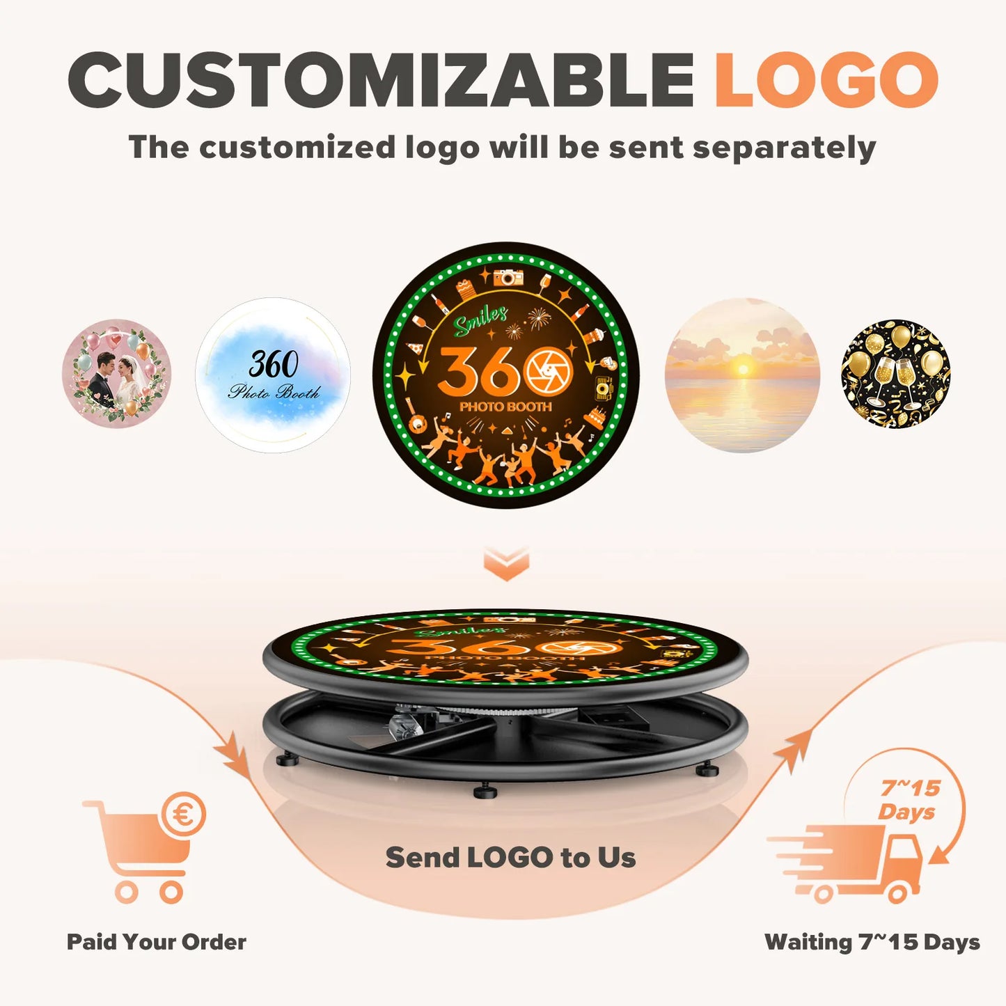 360 Photo Booth With RGB Ring Light App Control Christmas