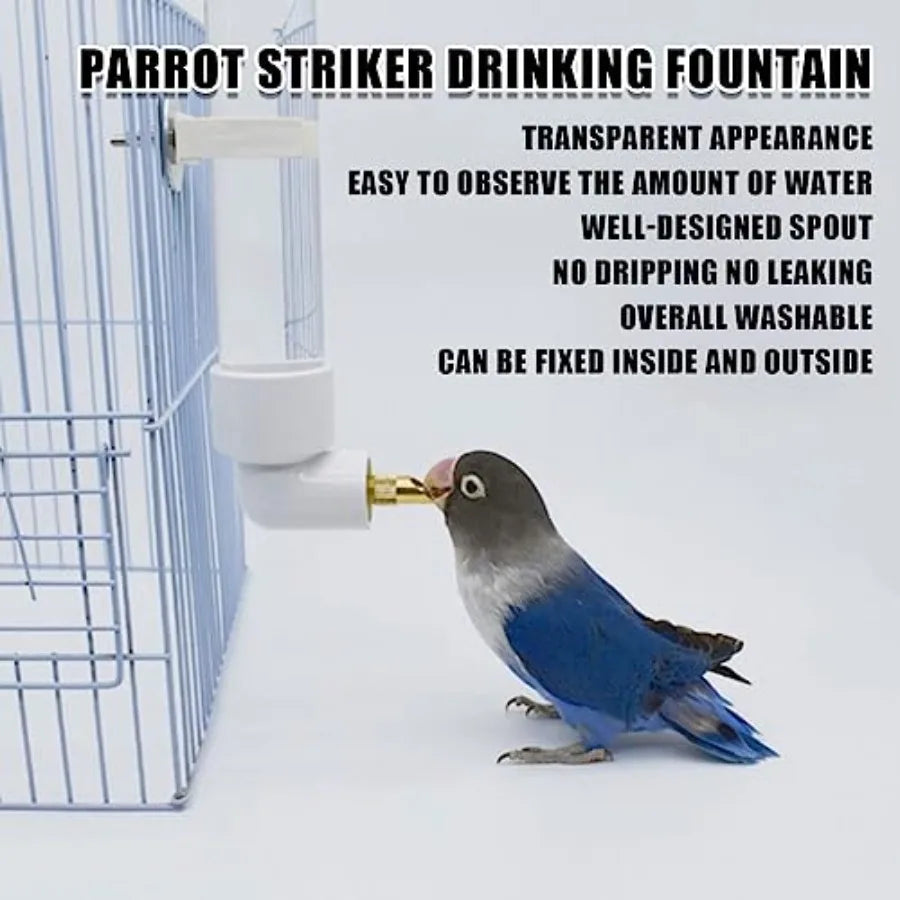 Automatic Parrot Water Dispenser 130ML Bird Water Bottle with Cleaning Brush Cage Accessories Drinker Bowl Fountain for Parakee