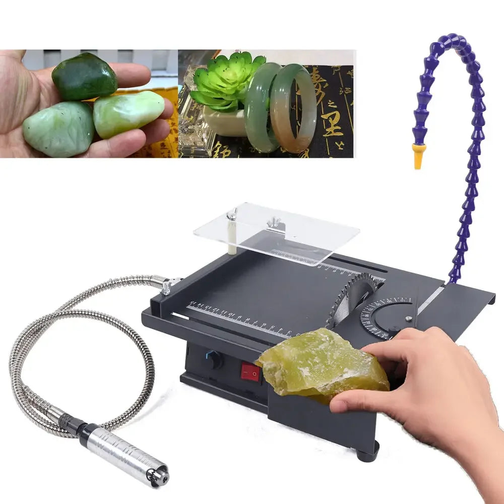 Gem Jewelry Rock Polishing Tool with Portable Table Saw – Jade Cutting and Carving Machine for Fine Jewelry Crafting