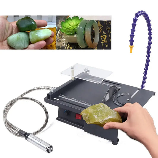 Gem Jewelry Rock Polishing Tool with Portable Table Saw – Jade Cutting and Carving Machine for Fine Jewelry Crafting