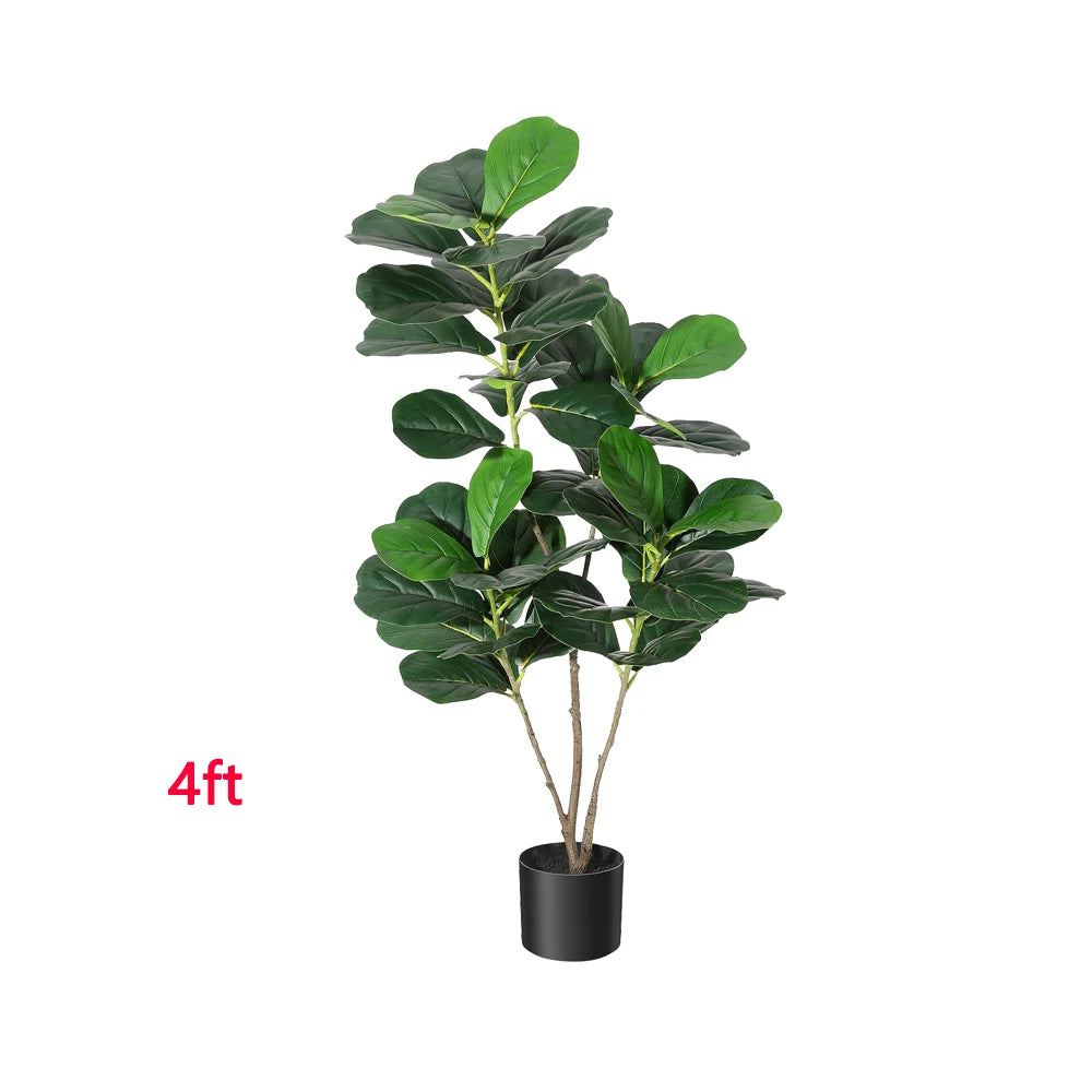 Artificial Tree,Faux Fiddle Leaf Fig Tree,6ft Tall Ficus Tree Artificial for Home Decor,Fake Lyrata Fig Plants Tree Home Decor