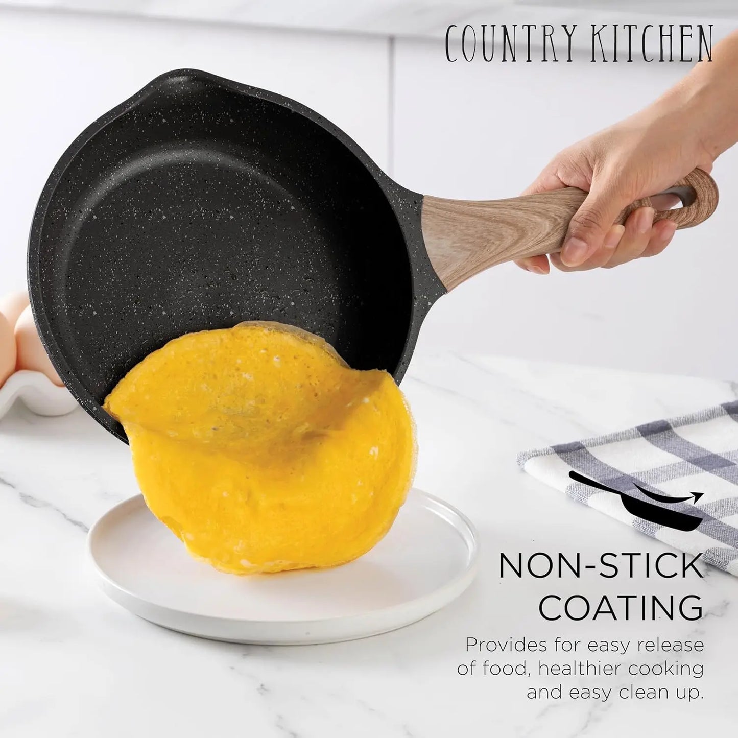 Cast Aluminum Cookware Set With Utensils 14 Piece Nonstick