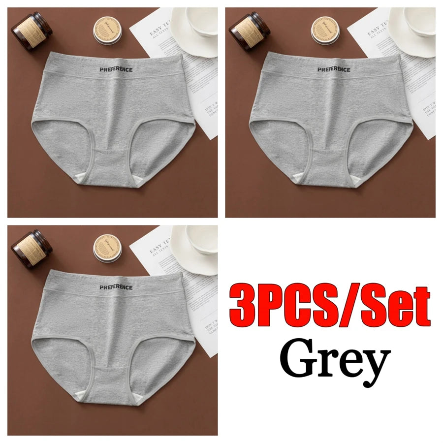 3PCS/Set Letter Seamless Women Panties Underpanties Sports Soft Female Underwear Large Size Sexy Pure Cotton Women's Intimates