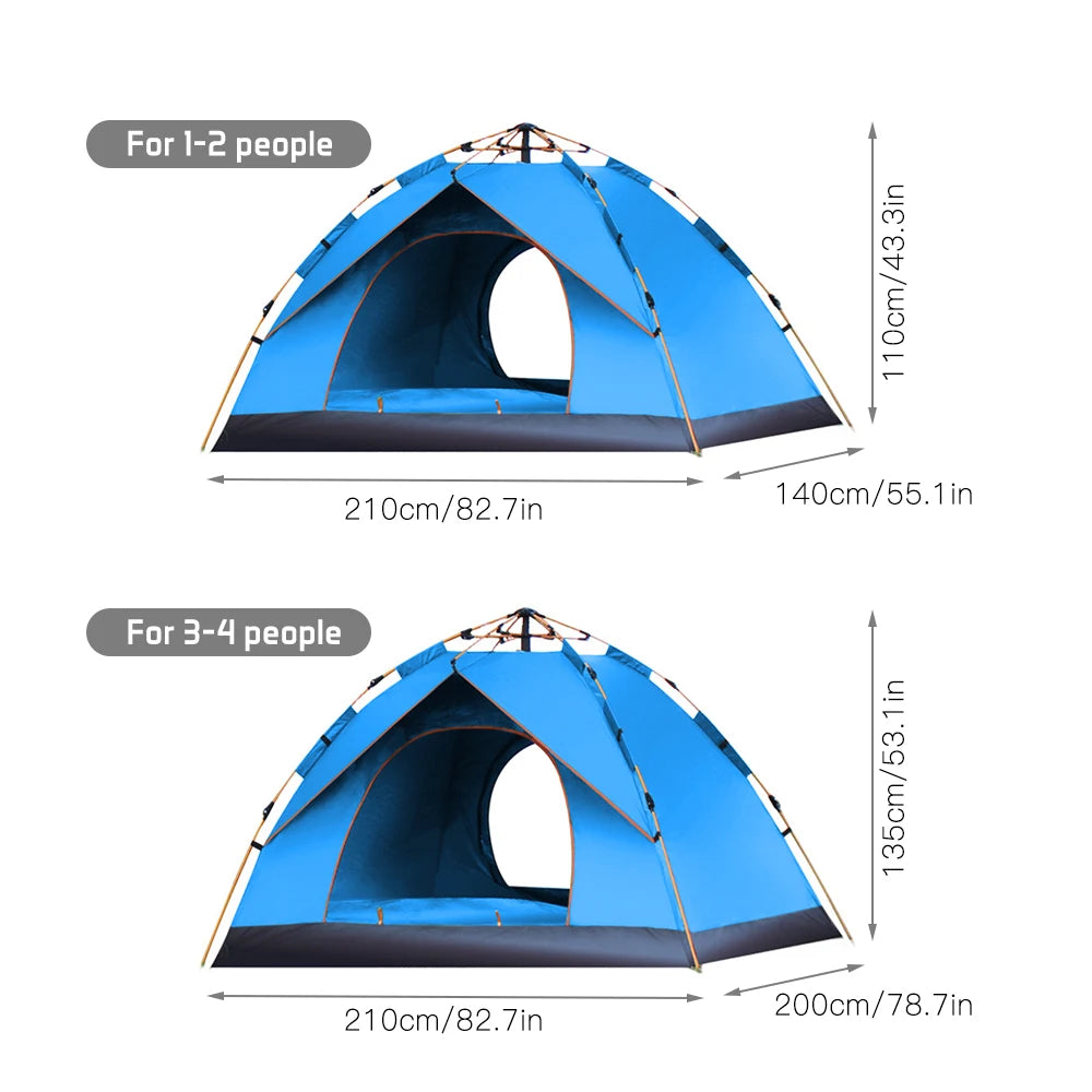 Instant Pop up Tent Outdoor Camping Tent Water-resistant Portable Instant Hiking Traveling Tent for 1-2 People Family Tent