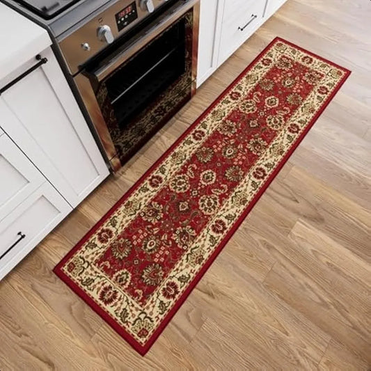 Hallway Runner Rug 1 Foot 10 Inches x 7 Feet Non Slip Oriental Area Rug Easy to Clean Durable Pet Friendly Floor Carpet