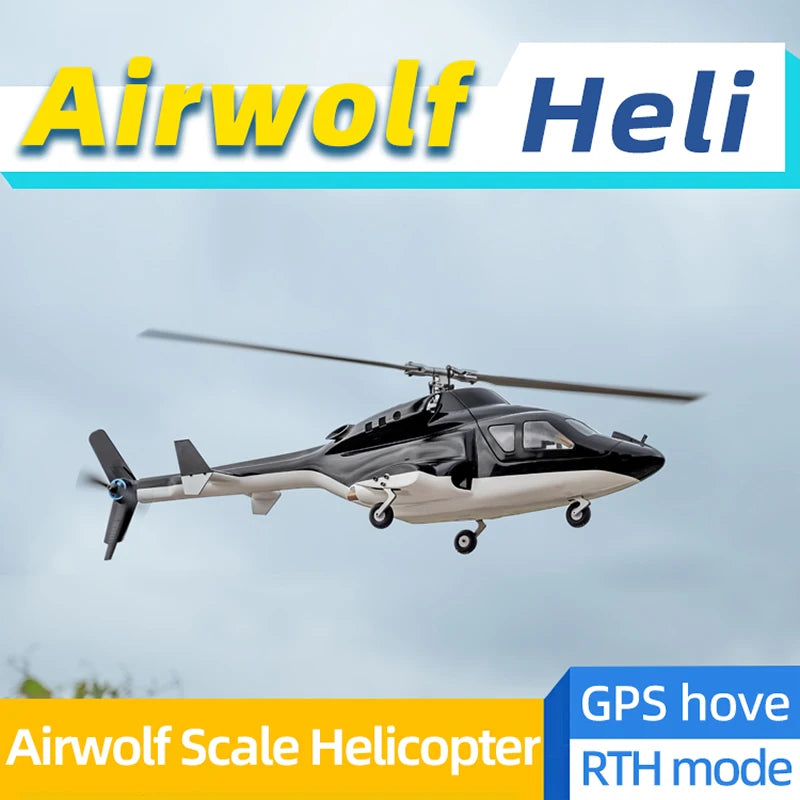 FLYWING Airwolf V2.5 Scale Helicopter H1 Flight Control GPS 450L Size High simulation Long Endurance 6CH RC helicopter RC plane