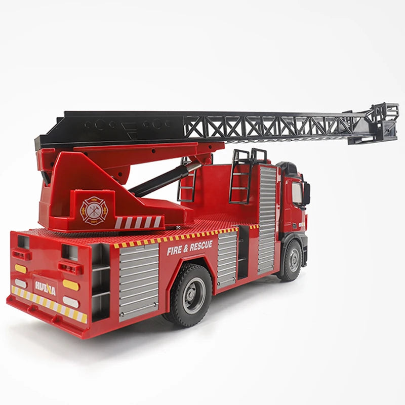 US Stock 1561 HUINA 1/14 RC Firefighter Truck RTR RC Fire Truck Toy Sprayable Scaling Ladder Light Sound RC Car Outdoor Toy