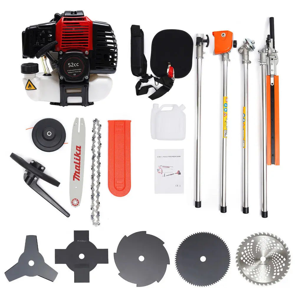 52CC Gas Weed Eater, Gas String Trimmer W/ 10'' Brush Cutter Gas Brush Cutter for Lawn Mower Yard Gas Weed Eater String Trimmer