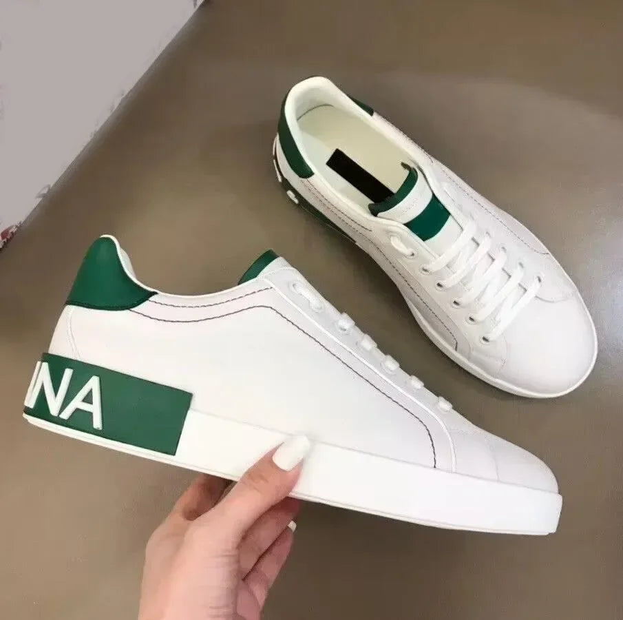 Casual Shoes Designer Letter Men Shoes Women Fashion and Comfortable Calf Leather Breathable Outdoor Sports Walking Shoes