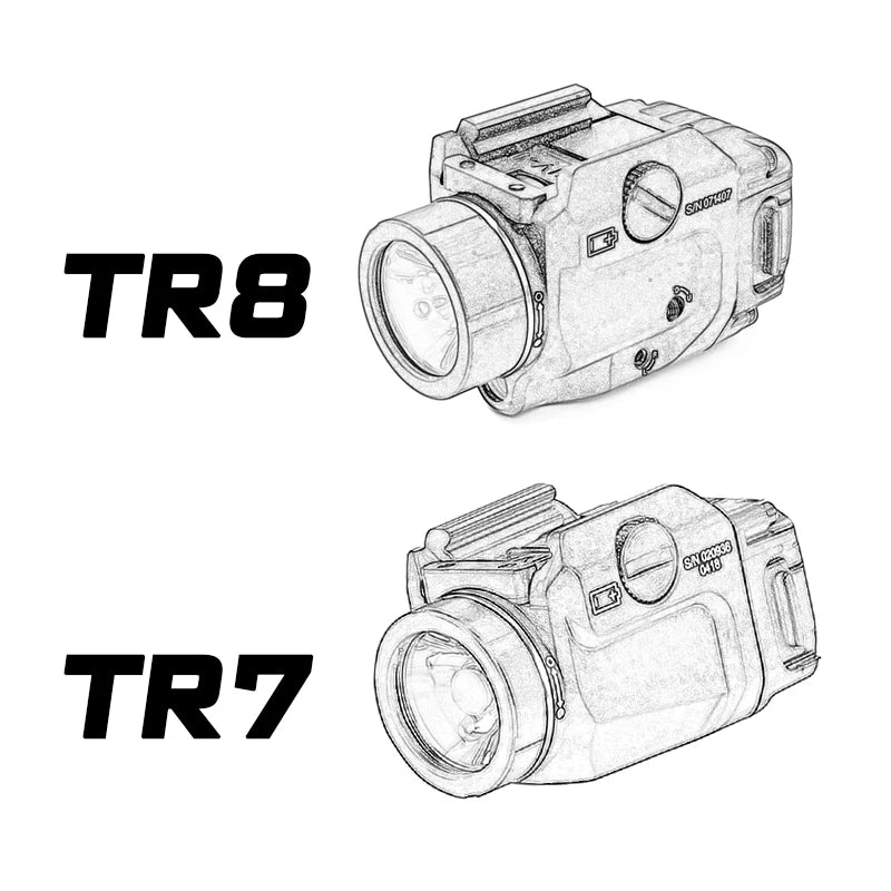 TR1/TR7/TR8 Weapon Light 1000 Lumen LED Electronic Hanging Flashlight Outdoor Shooting with Rail Locating Key Fit 20mm Rail