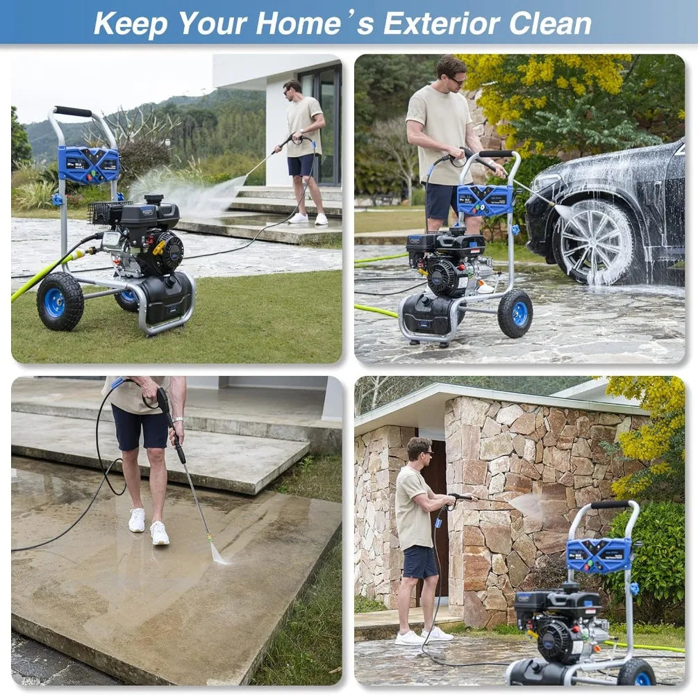 Gas Pressure Washer, 2.3GPM Gas Powered High Pressure Washer with 209CC Engine, 4 Adjustable Nozzles, 25 ft High Pressure Hose