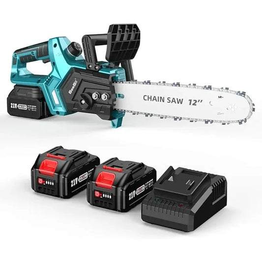 SeeSii-M12 Cordless Chainsaw 12-inch CH1200+ HandHeld Brushless Electric Chain Saw For Makita Battery 2*5.0Ah Pruning Power Tool