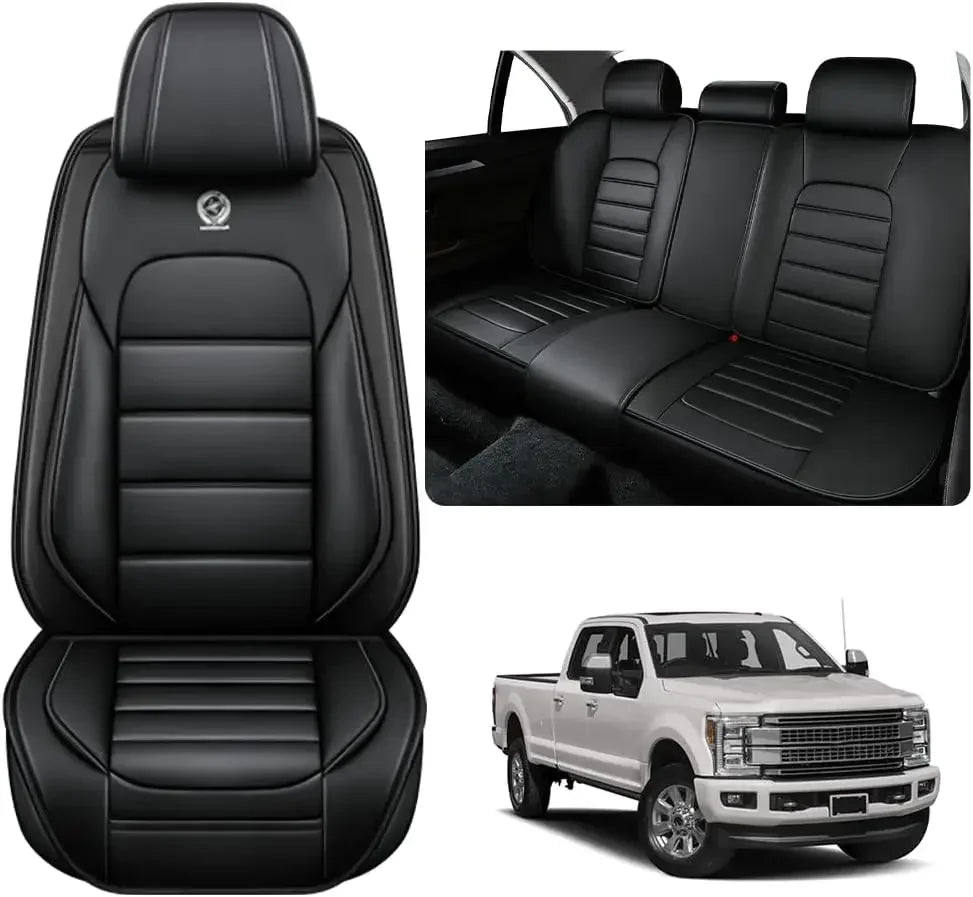 Seat Covers Fit for Toyota Tacoma 2006-2024, Waterproof Nappa Leather Full Coverage Truck Seat Cover, Muscle Sport Style Auto In