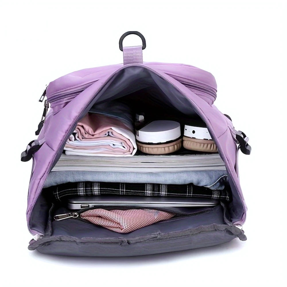 Women Large Travel Backpacks Waterproof Stylish Casual Daypack Bags with Luggage Strap Backpack Ladies Sports Yoga Luggage Bags