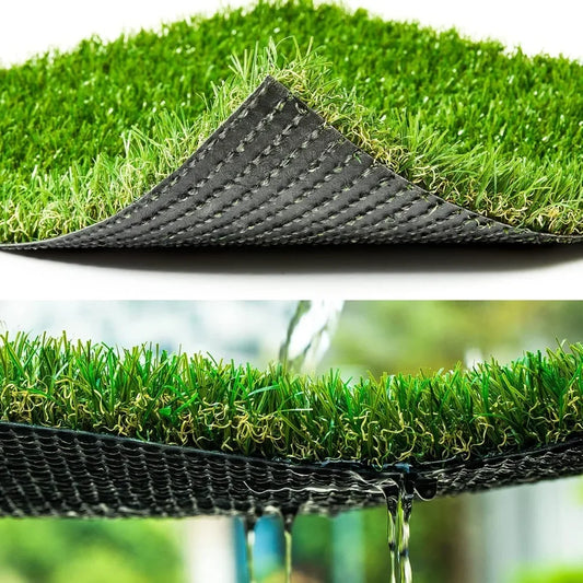 Artificial Grass Synthetic Thick Fake Grass Rug 11 FT x 13 FT, FREADEM Dog Artificial Turf Grass Mat with Drainage, for Outdoor