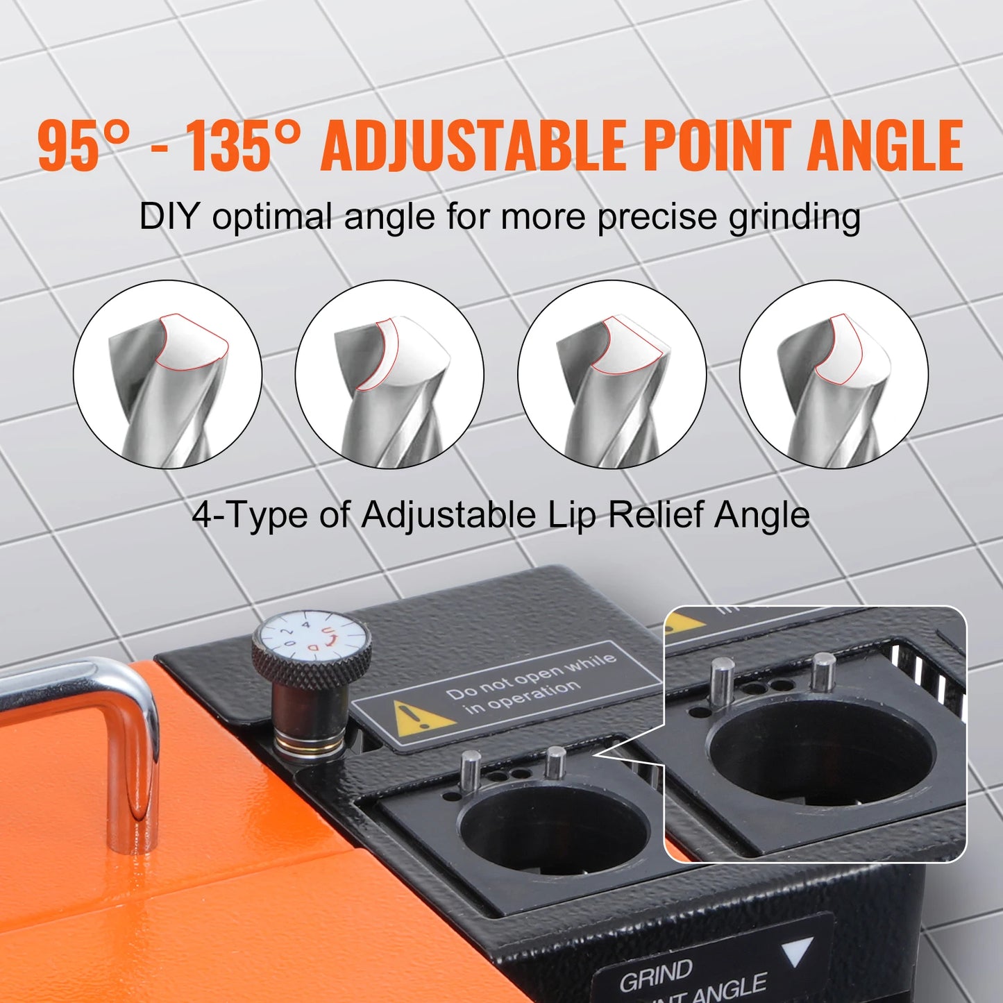 SucceBuy Drill Bits Sharpener 3-13mm Portable Sharpening Angle Grinder Mill Grind Sharpener with 11 Collets For Factory Workshop