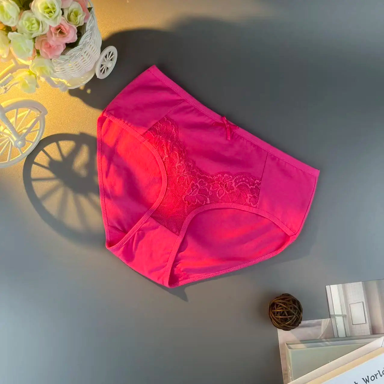 20PCS high-waisted panties with body-shaping design, breathable underwear for women, plus-size solid color lace lingerie