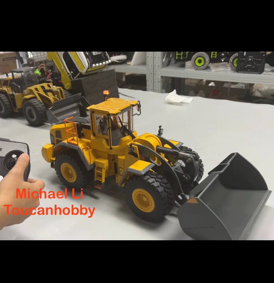 US Stock Double E L260H RC Loader 1/16 E592 Electric Loader Remote Control Cars Sound Rotaion Light Toy Boy Construction Trucks