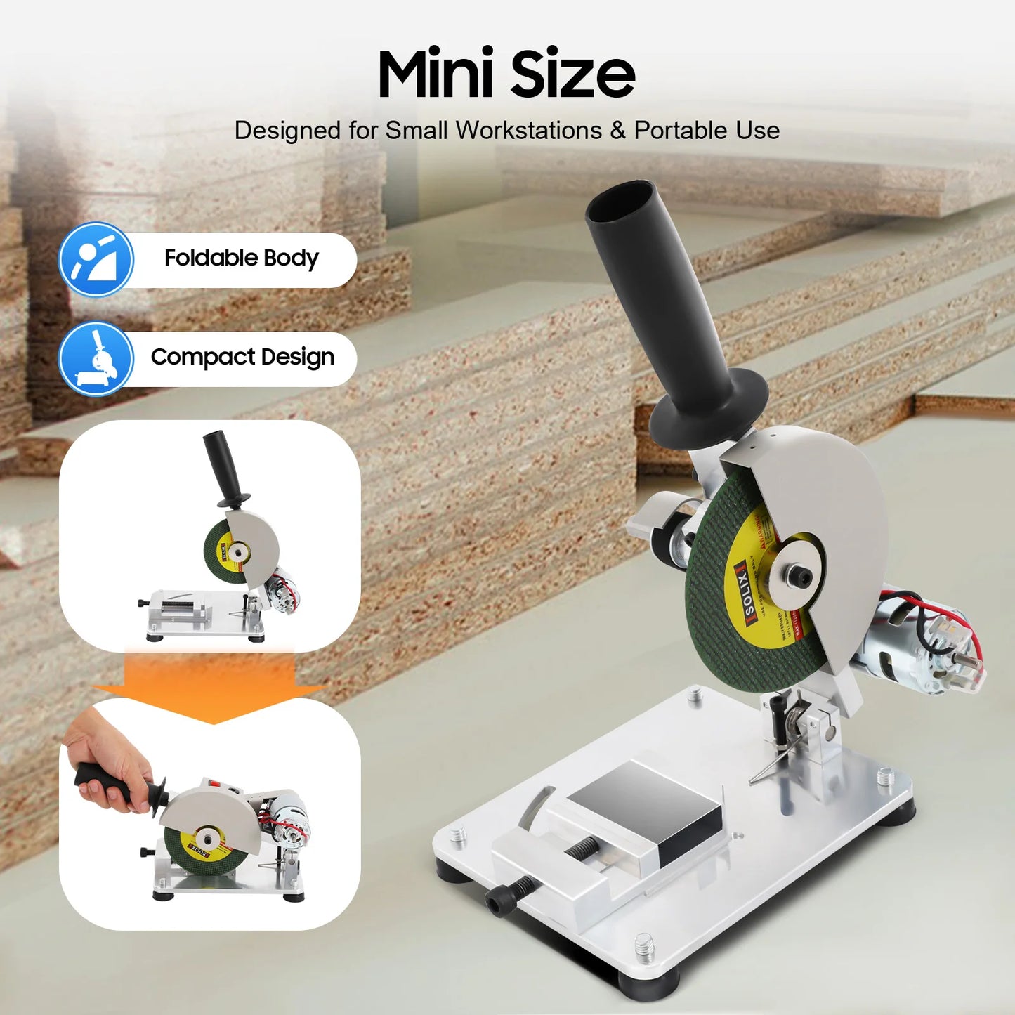 Mini Table Saw 96W 4In Portable Tabletop Manual Chop Saw Pure Copper Motor for Cutting Small Materials