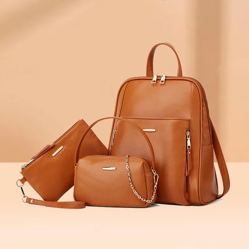 2025 New Trendy Fashion Backpack Set – Stylish Casual 3-Piece Mother & Daughter Bag