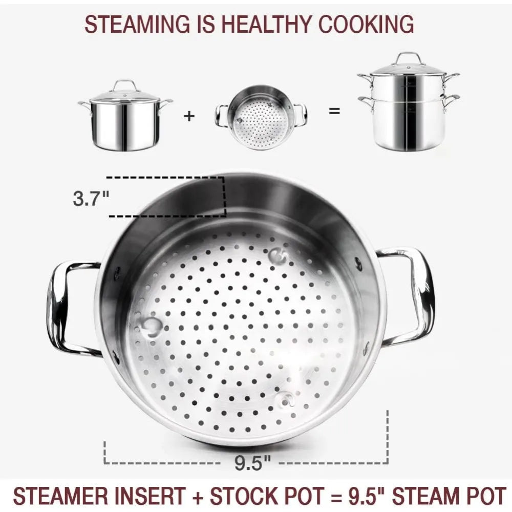 14 Piece Stainless Steel Cookware Set Whole Clad 3 Ply