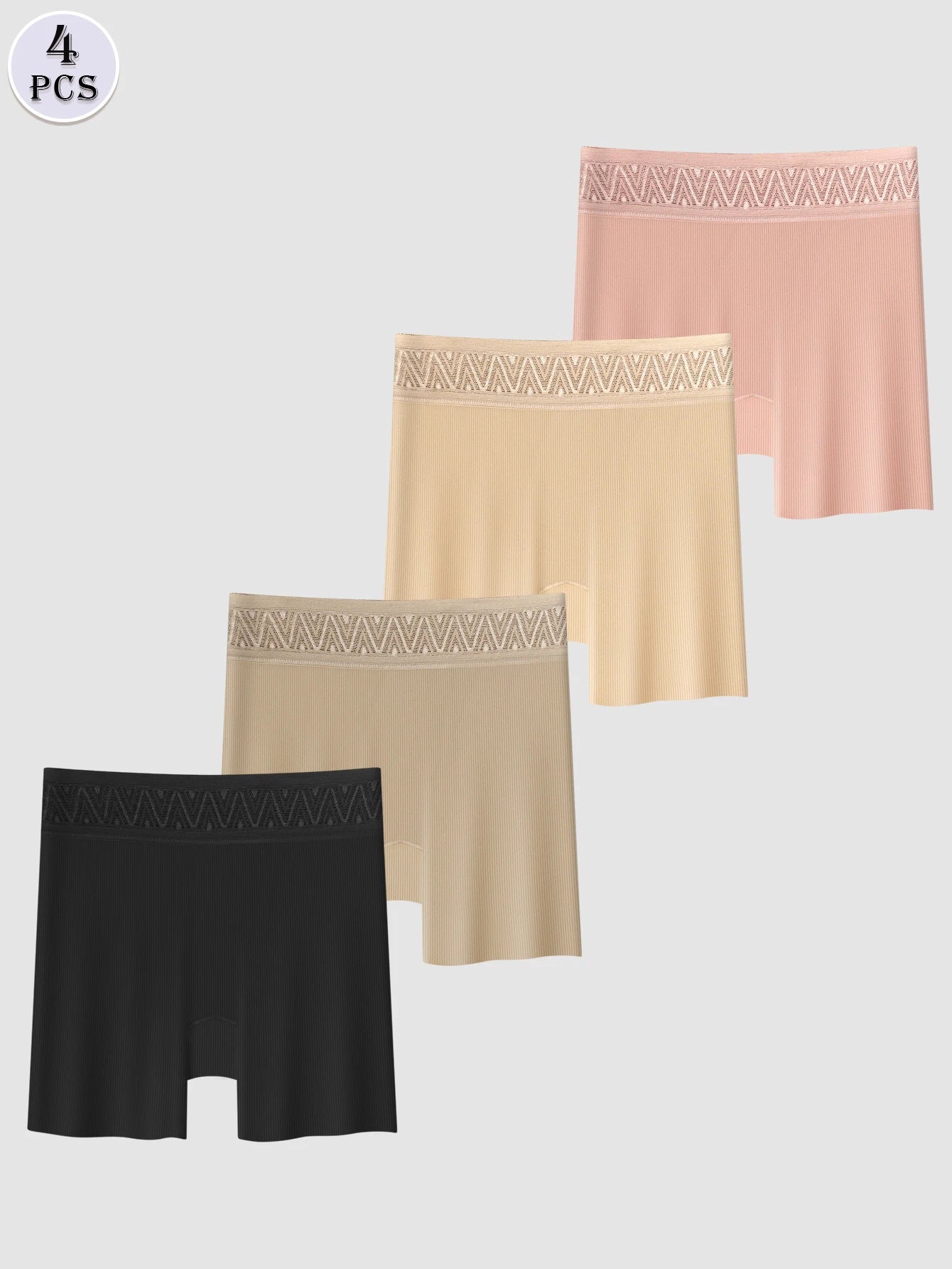 MEIYATING Womens Seamless Boy Shorts Underwear Soft Stretch No Show Boxer Shorts Briefs Panties for Ladies 4 Packs