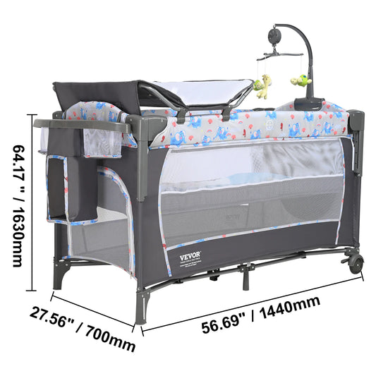 SucceBuy Baby Bassinet 77 pounds Load Capacity Easy to Fold Portable Baby Bassinet Bedside Sleeper with Storage Basket & Wheels