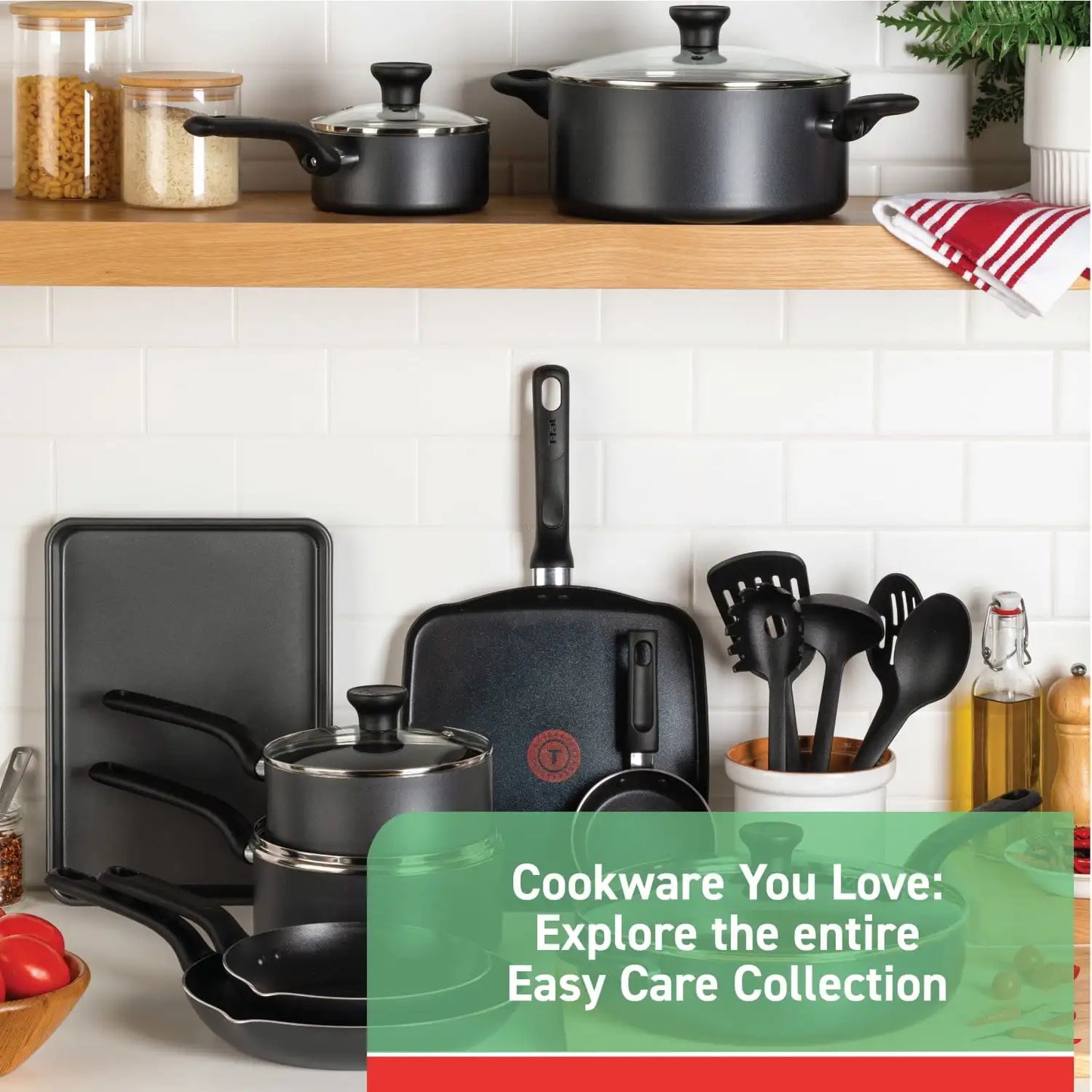 20 Piece Non-Stick Pots and Pans Cookware Set, Grey