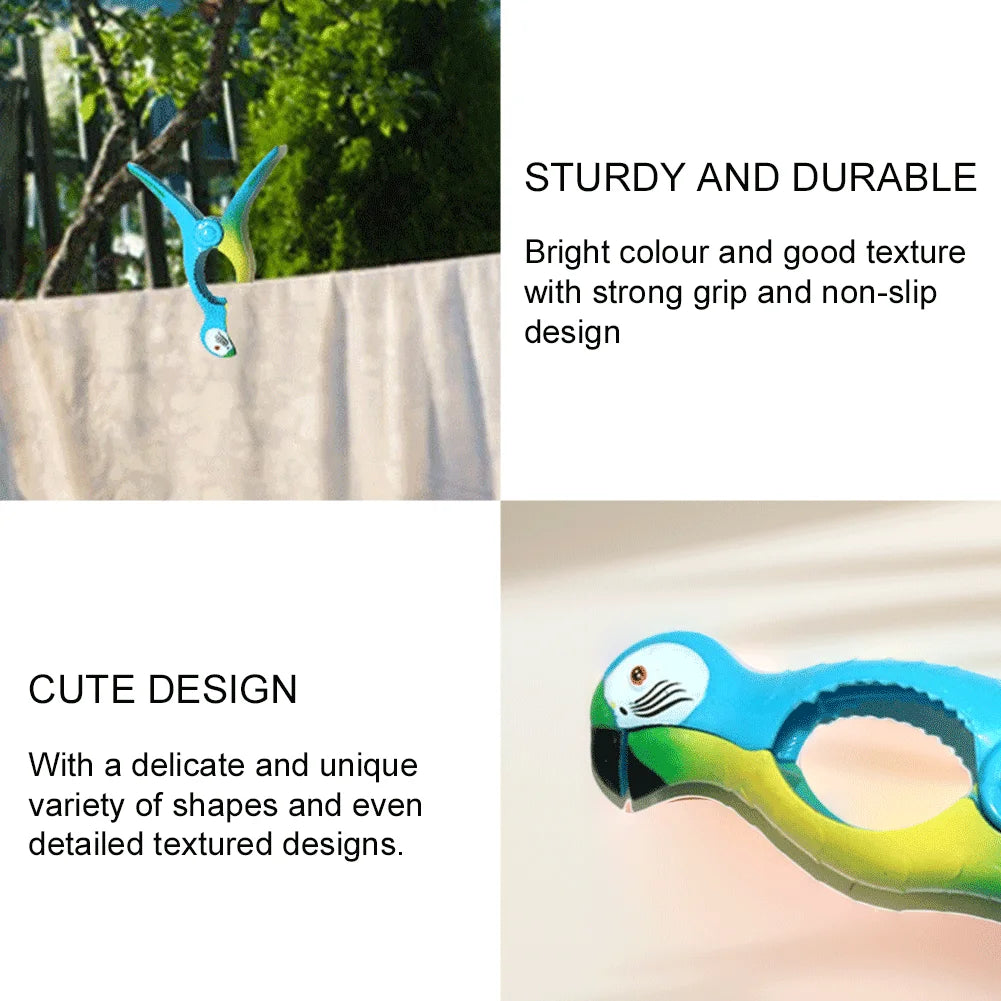 Cute Plastic Beach Towels Clips Animal Decorative Clothes Pegs Pins Plastic Animal Towel Wind Clips for Sunbeds Sun Lounger