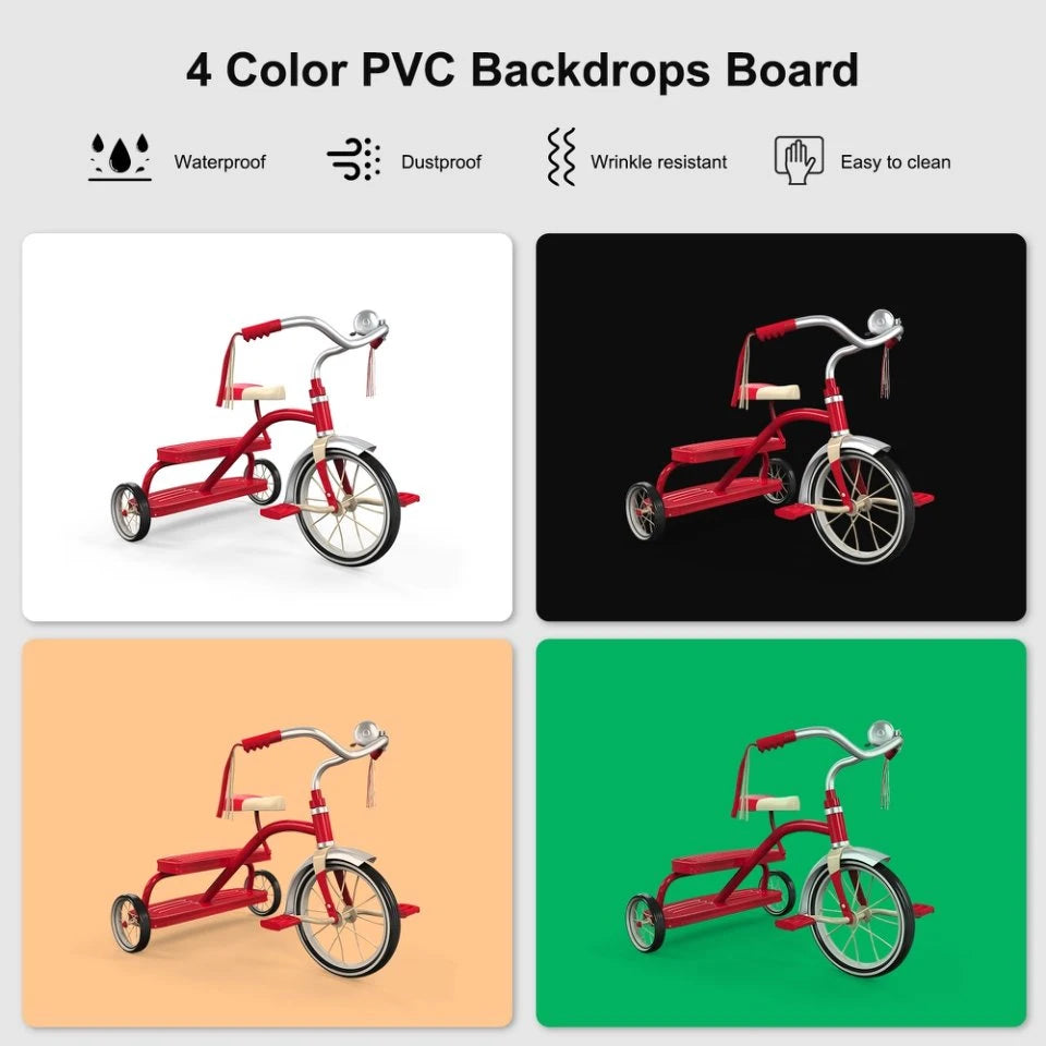 Puluz 40cm Professional Photo Soft Box 72W 5500K Photo Studio Light Box Kit with 4 Color Backdrop Folding Photography Lightbox