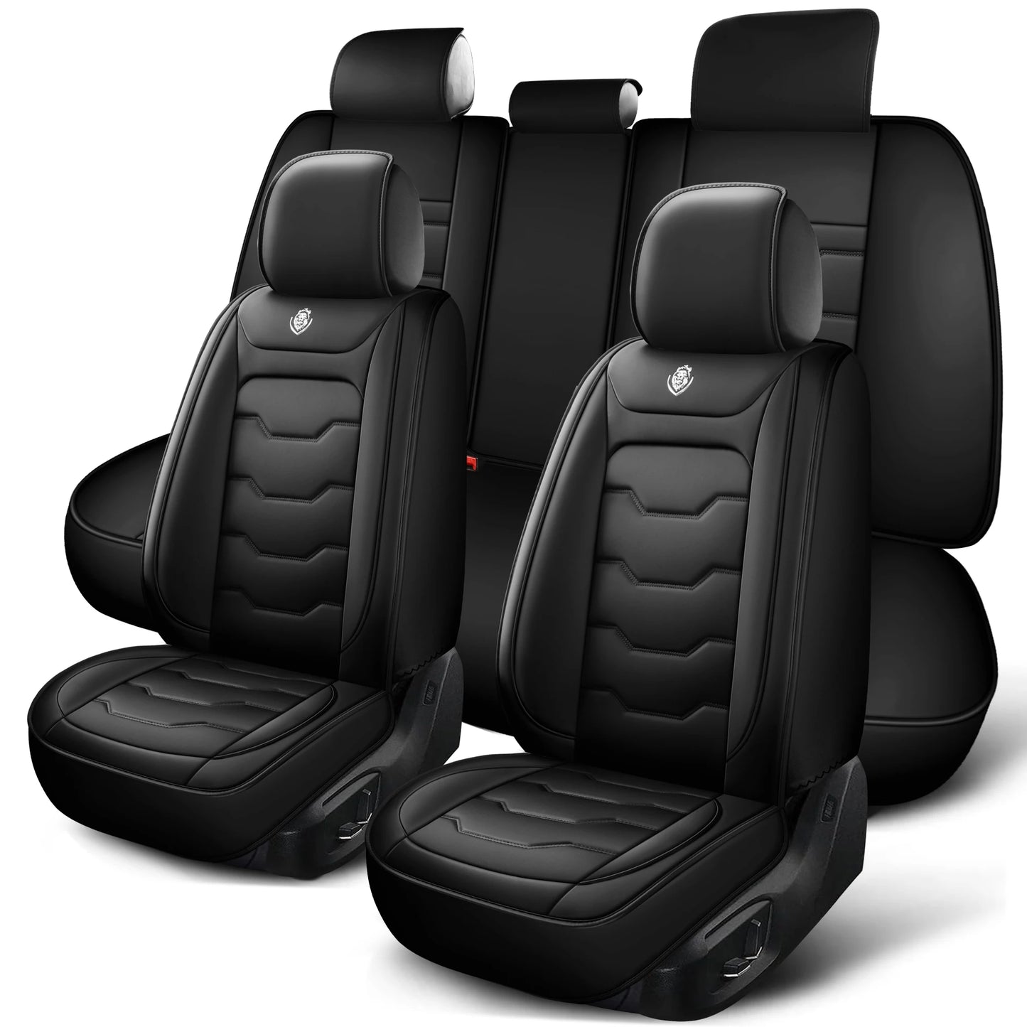 Car Seat Cover, 5-Seater Universal, Suitable For 90% of 5-Seater Models，Waterproof Leather Car Interior