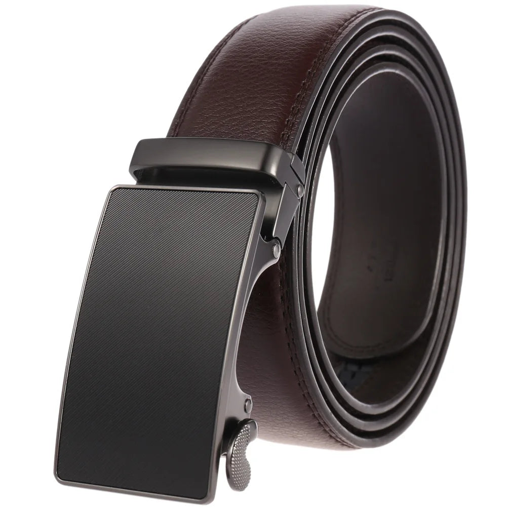 Famous Brand Belt Male Designer Automatic Buckle Genuine Leather Men Belt  Luxury Belts for Men 3.5cm New Black Brown Plus Size