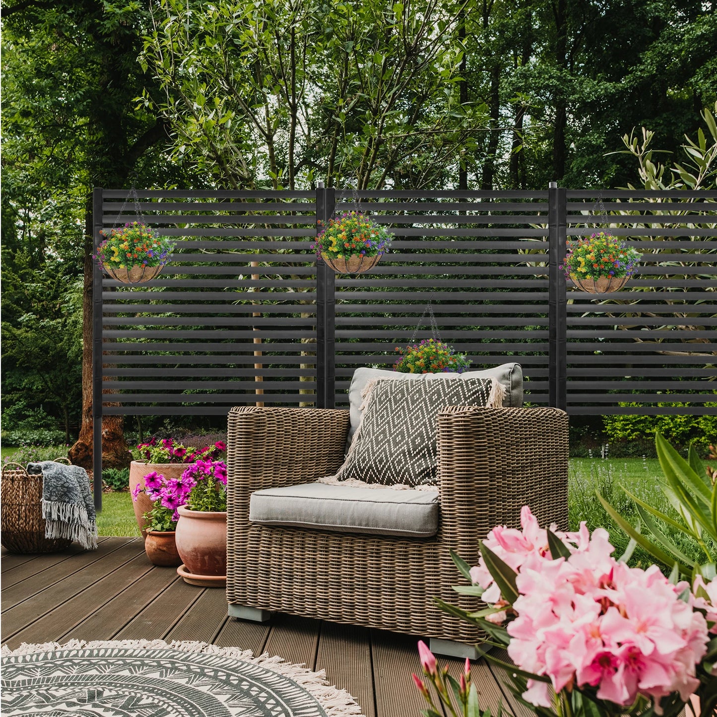 Outdoor Metal Privacy Screen Panels For Patio Garden 90x120