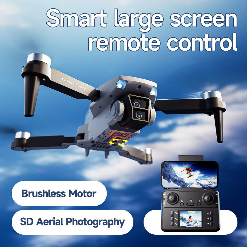 1pc Foldable FPV Drone with 4K HD Camera | Auto Follow Me & Obstacle Avoidance | Brushless Motor & Anti-Shake | Propeller Guard for Beginners | Outdoor Aerial Shooter | Ready for Gifting (Birthday/ Holiday)