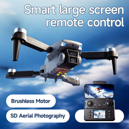 1pc Foldable FPV Drone with 4K HD Camera | Auto Follow Me & Obstacle Avoidance | Brushless Motor & Anti-Shake | Propeller Guard for Beginners | Outdoor Aerial Shooter | Ready for Gifting (Birthday/ Holiday)