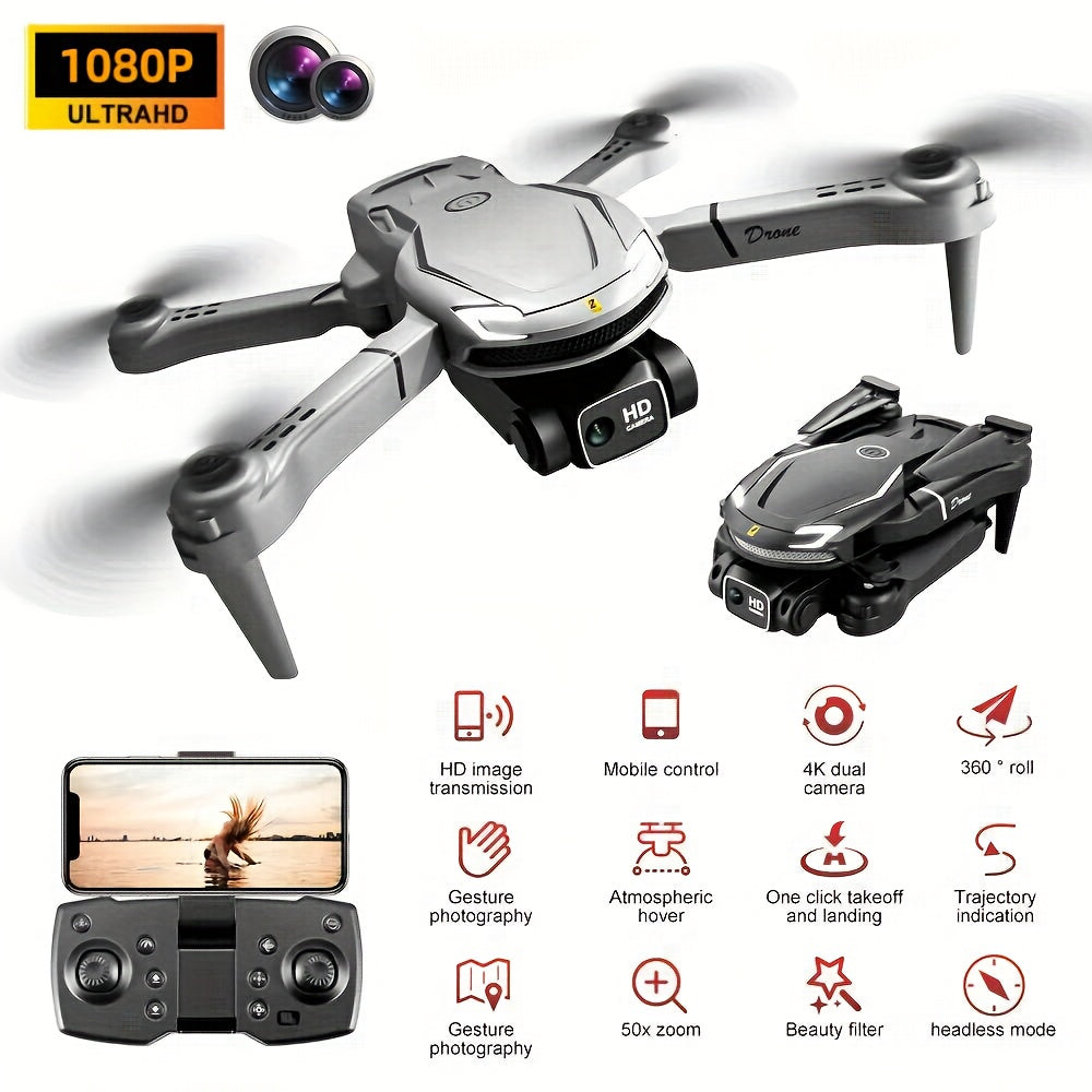 V88 - Professional Remote Control Drone, Dual Camera Dual Folding Remote Control Quadcopter Height Holding Remote Control Toys, And Toys Christmas Halloween Thanksgiving Gifts, Drone, Compact Design, Portable Drone, Precision