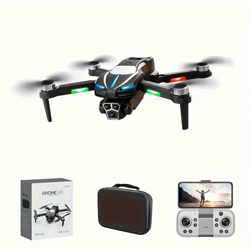 M2 Brushless Motor RC Quadcopter Drone with 3 Camera Options, Intelligent Obstacle Avoidance, LED 3 Modes, Auto Hover & GPS – Includes Carrying Case & Remote Control, Christmas Thanksgiving Gift for Adults, Drone with Camer